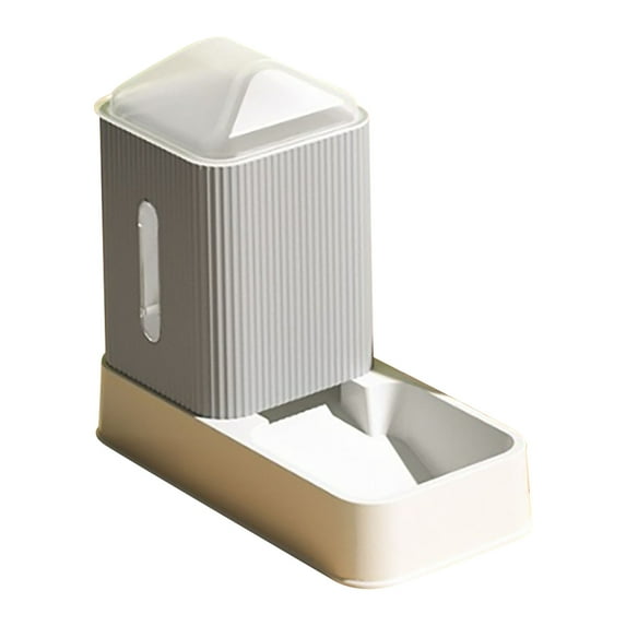 Gravity Pet Feeder and Water Dispenser Removable Fully Enclosed Waterer Feeder Dog Automatic Feeder Set for Pet 3.5L Grey