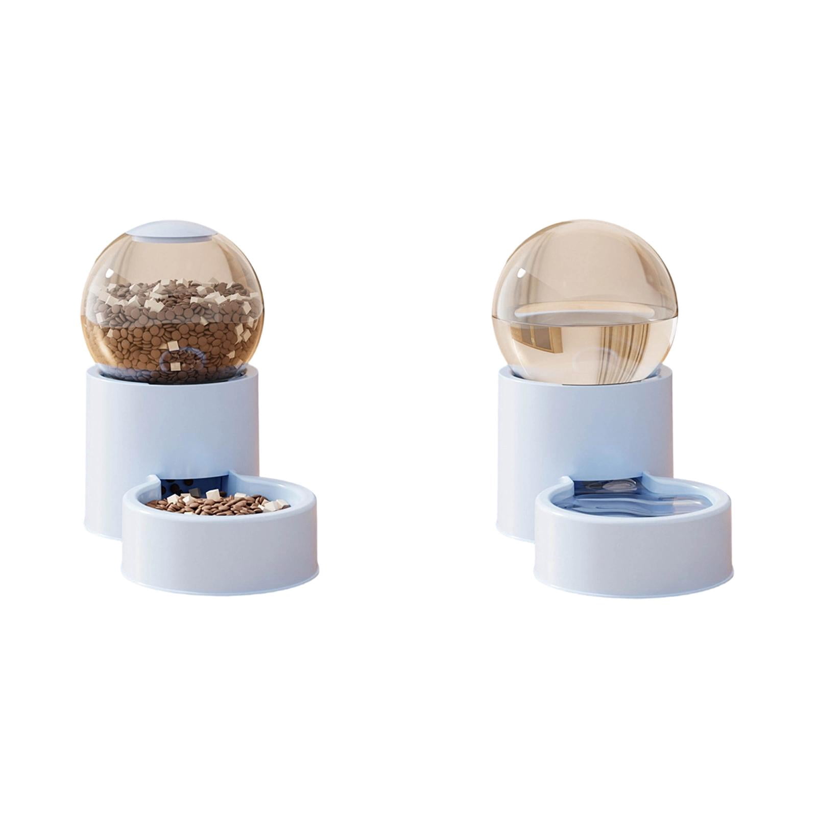 Gravity Pet Food Feeder for Dogs and Cats, Automatic Cat Dog Feeder and Water Dispenser Set for Cats Small Dogs Puppies Kittens Pets, Pet Supplies for Home and Travel (Feeder+Waterer-Blue)
