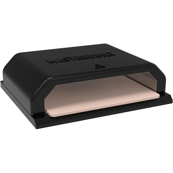 Gravity Series Outdoor Pizza Oven Accessory insert with Ceramic Pizza Stone, Porcelain-Coated Exterior with Stainless Steel Interior in Black