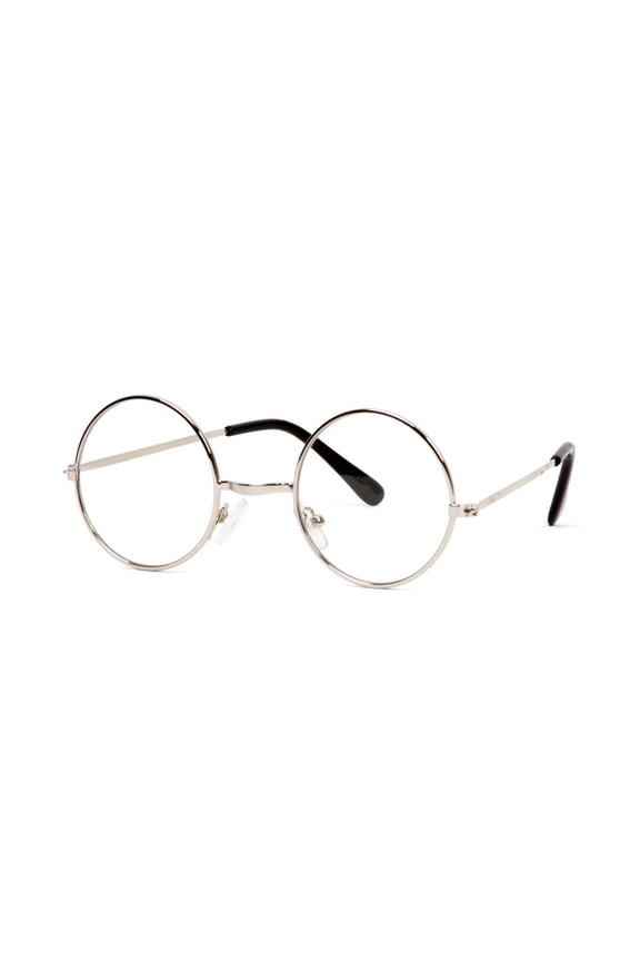 Circular Silver Frame Clear Lens Glasses