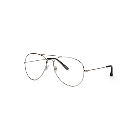 Gravity Shades Clear Lens Aviator Sunglasses, Silver