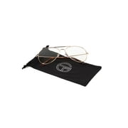 Gravity Shades Gold Frame Clear Lens Aviator Sunglass w Micofiber Case
