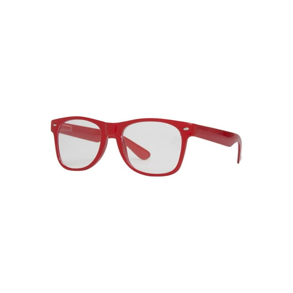 Gravity Shades Horn-Rimmed Clear Sunglasses, Red