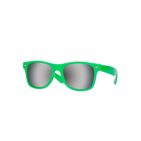 Gravity Shades Horn-Rimmed Mirror Sunglasses, Green