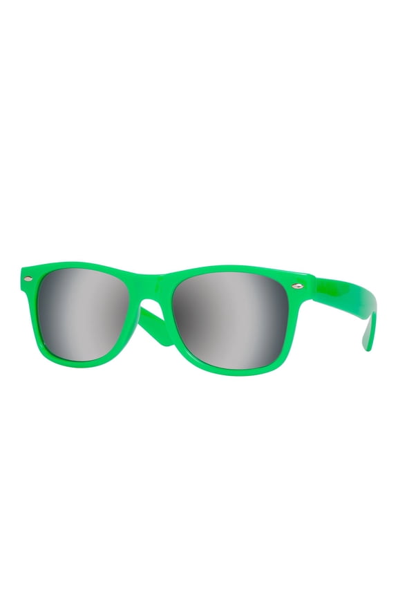 Horn-Rimmed Mirror Sunglasses, Green