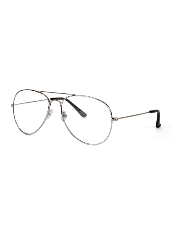 Gravity Silver Frame Clear Lens Aviator