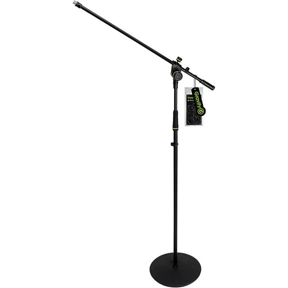 Gravity Stands MS 2321 B Microphone Stand with Round Base and 2-Point Adjustment Boom