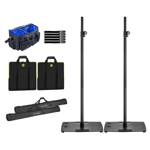 Gravity Stands TLS 431 B Touring-Lighting Stand w/Square Steel Base 2-Pack with Bags Package