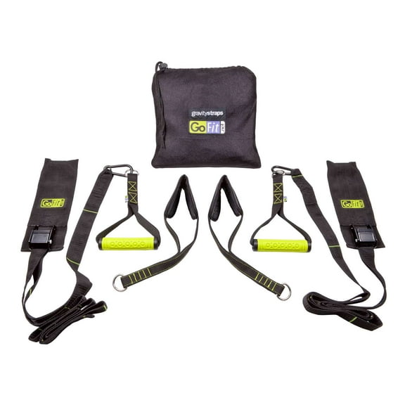 GoFit Gravity Straps With Training Manual, Door Anchors, Handles, Ankle Cradles & Carry Bag for Exercise Bands
