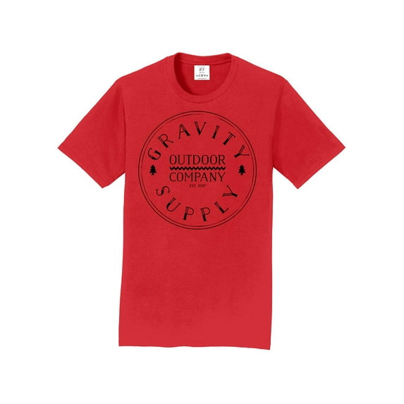 Gravity Supply Outdoor Short-Sleeve T-Shirt - Black Logo - Bright Red - 3XL