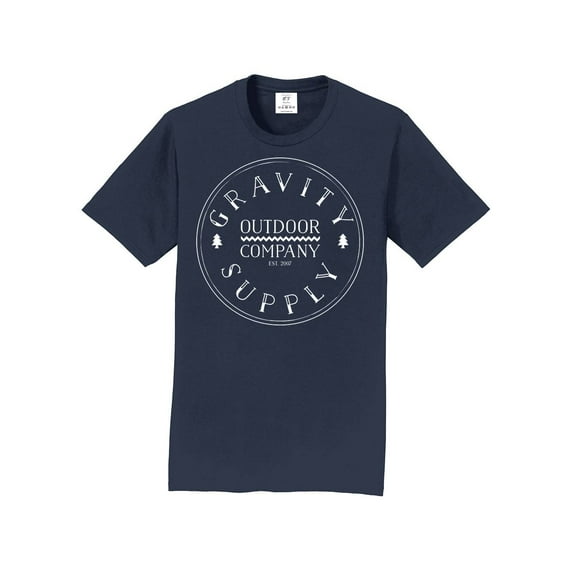 Gravity Supply Outdoor Short-Sleeve T-Shirt - White Logo - Deep Navy - M