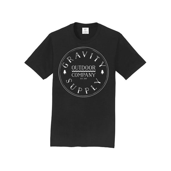 Gravity Supply Outdoor Short-Sleeve T-Shirt - White Logo - Jet Black - L