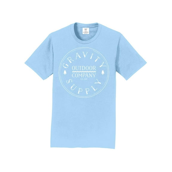 Gravity Supply Outdoor Short-Sleeve T-Shirt - White Logo - Light Blue - XL