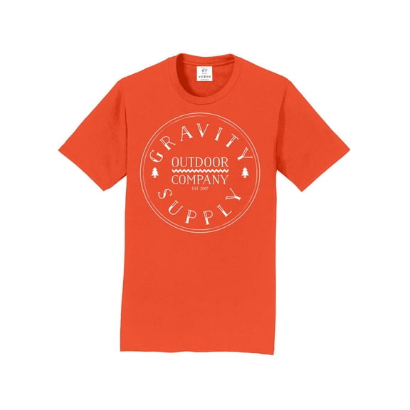 Gravity Supply Outdoor Short-Sleeve T-Shirt - White Logo - Orange - L