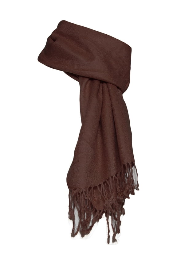 100% Pashmina Soft Shawl Wrap Scarf, Brown