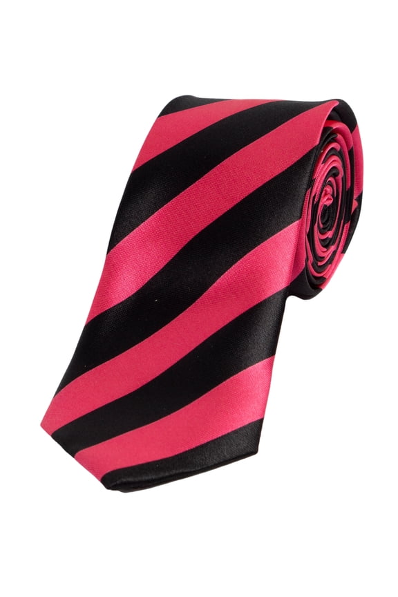 2-Inch Fashion Party Tie - Black/Pink Stripe