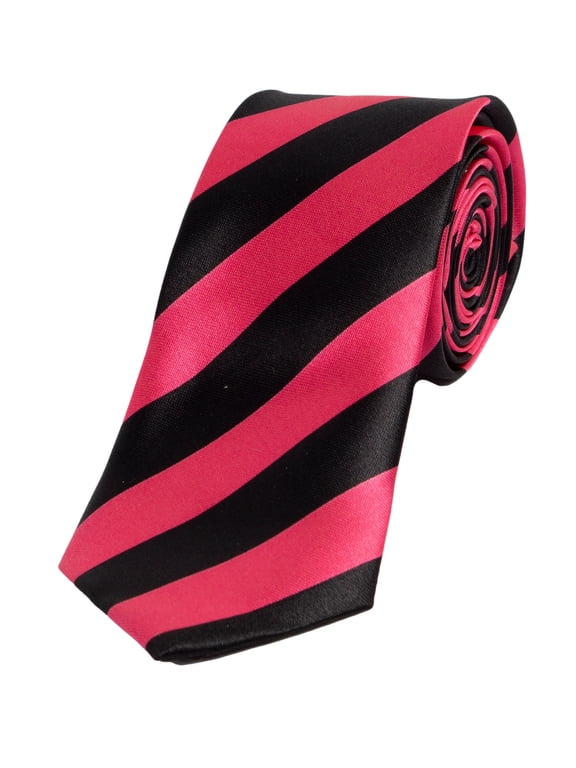 2-Inch Fashion Party Tie - Black/Pink Stripe