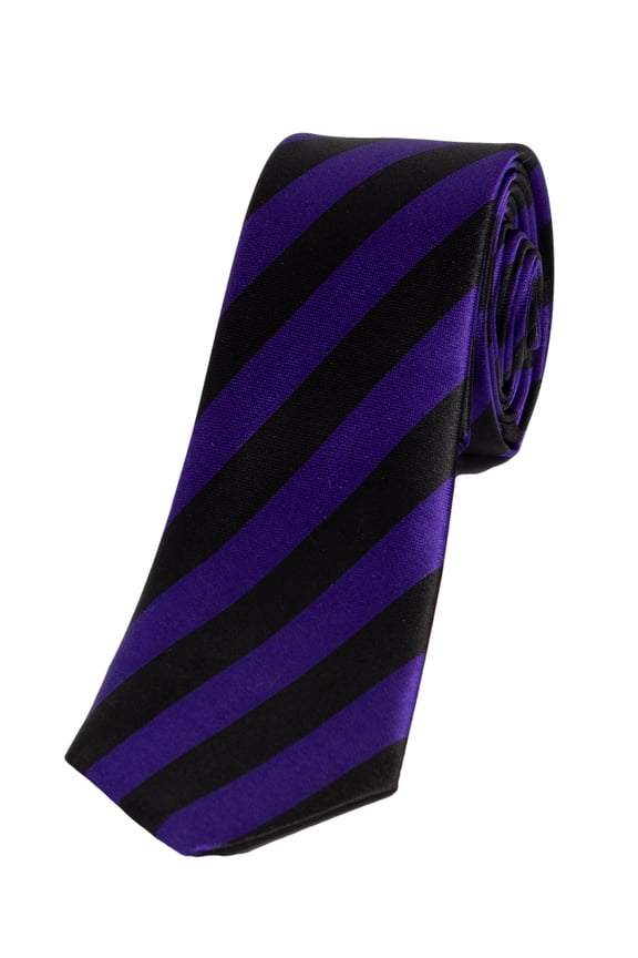 2-Inch Fashion Party Tie - Black/Purple Stripe