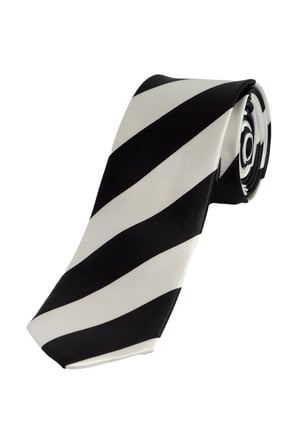 2-Inch Fashion Party Tie - White/Black Stripes