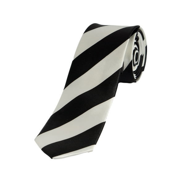 Gravity Threads 2-Inch Fashion Party Tie - White/Black Stripes