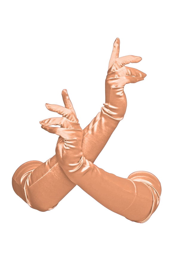 23" Inch Long Satin Opera Style Gloves Peach