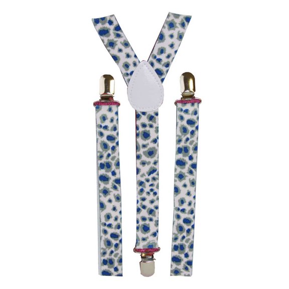 Gravity Threads Adjustable Suspenders, White Cheetah