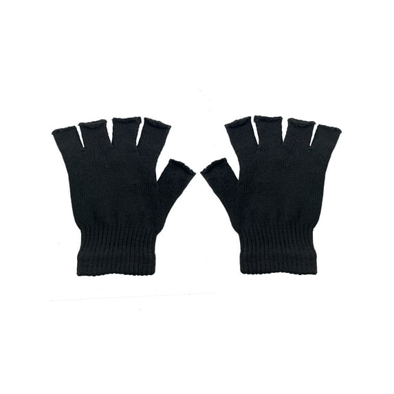 Gravity Threads Adult Stretchy Half Finger Fingerless Gloves, Black