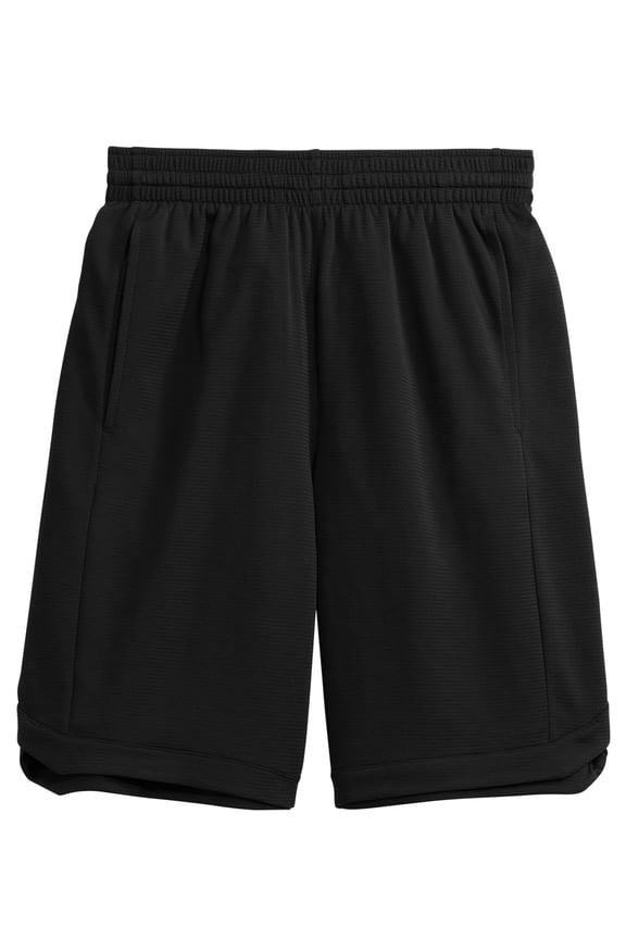 Athletic Mesh Shorts with Pockets - Black - 3X-Large