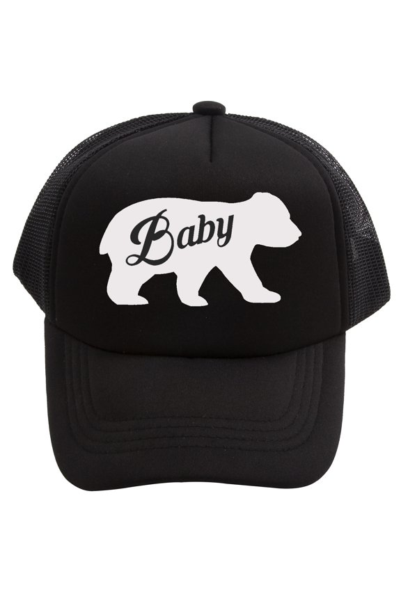 Baby Bear Infant Adjustable Trucker Hat - Black