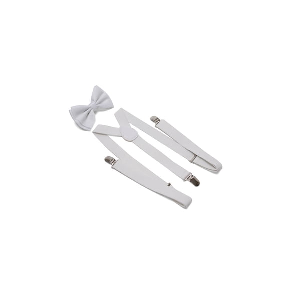 Gravity Threads Bowtie And Suspenders Combo Package, White
