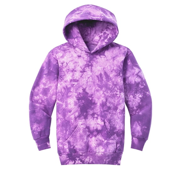 Gravity Threads Boys Girls Youth Size Crystal Tie-Dye Pullover Hoodie Kids Sweatshirt, Purple Small