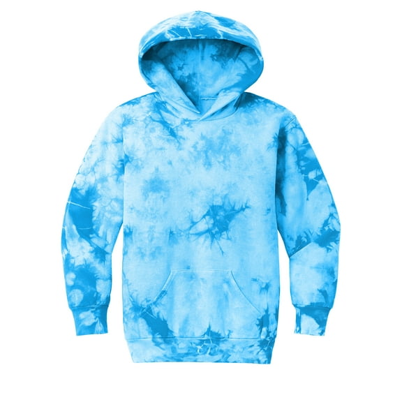 Gravity Threads Boys Girls Youth Size Crystal Tie-Dye Pullover Hoodie Kids Sweatshirt, Sky Blue Medium