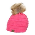 thumbnail image 1 of Gravity Threads Cable Knit Faux Fur Pom Pom Beanie Hat, New Cady Pik, 1 of 4