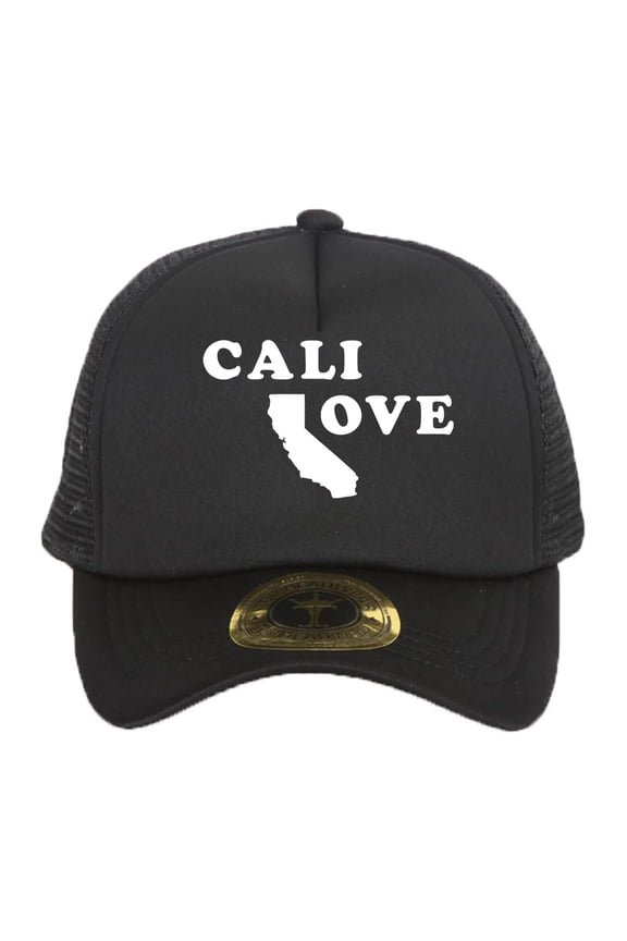 Cali Love Adjustable Trucker Hat - Black