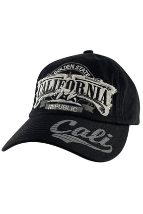 California Republic Cali Adjustable Baseball Cap - Black