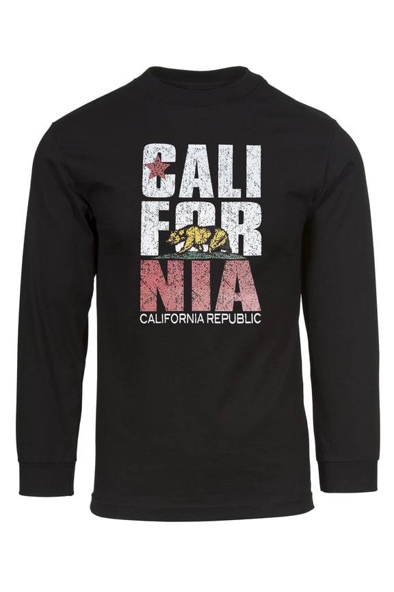 California Republic Mens Long-Sleeve Shirt - Black - Medium
