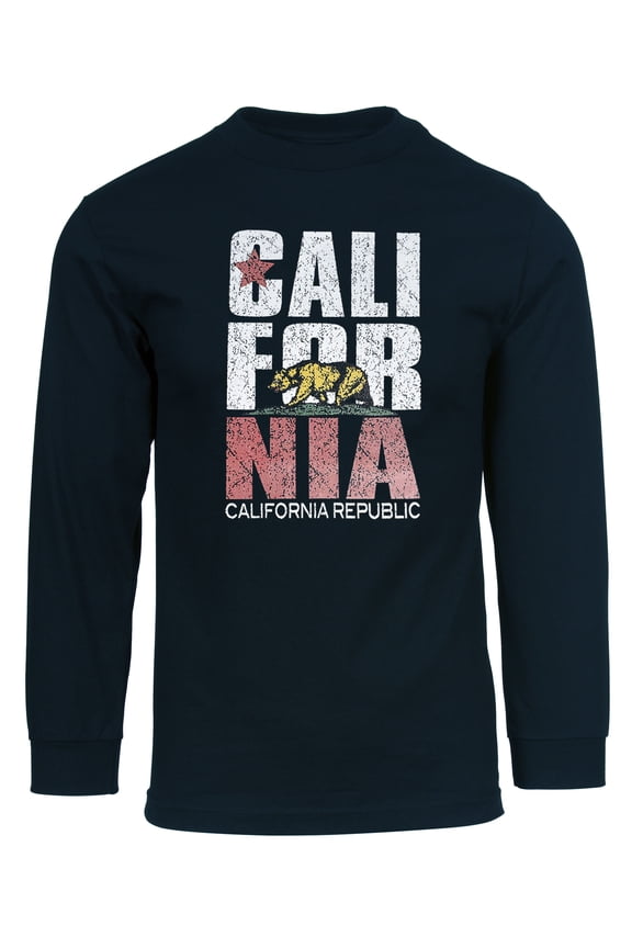 California Republic Mens Long-Sleeve Shirt - Navy - Small
