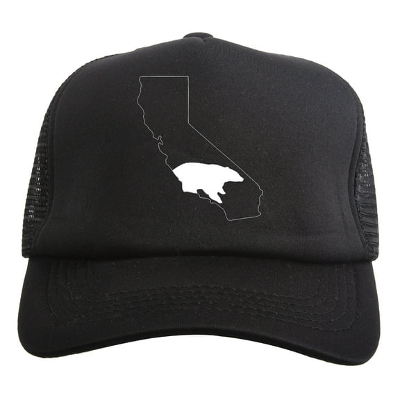 Gravity Threads California State Bear Adjustable Trucker Hat - Black