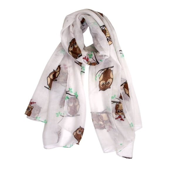 Gravity Threads Chic Ivory Owl Scarf