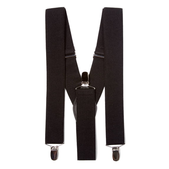 Gravity Threads Classic 1.3 Inch Wide Clip Suspenders, Black