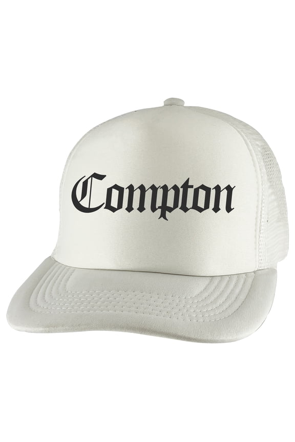 Compton Old English Trucker Hat - White