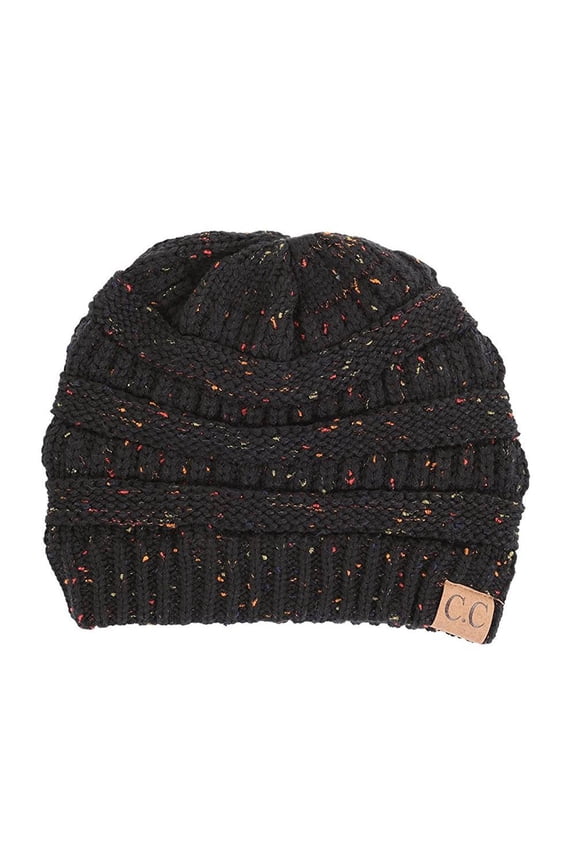 Confetti Knit Soft Beanie, Black