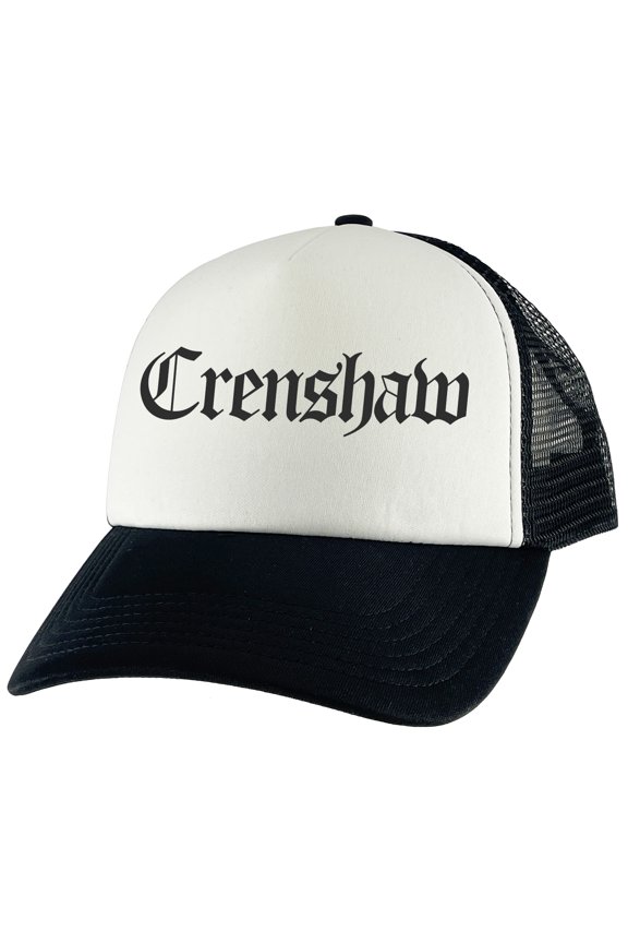 Crenshaw Old English Trucker Hat - Black/White