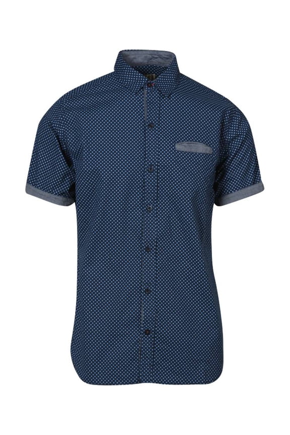 Dotted Splash Dress Shirt - Navy - Large