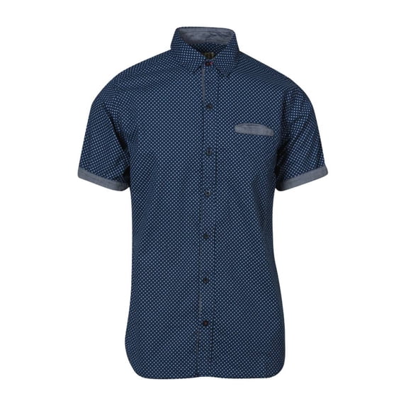 Gravity Threads Dotted Splash Dress Shirt - Navy - Small