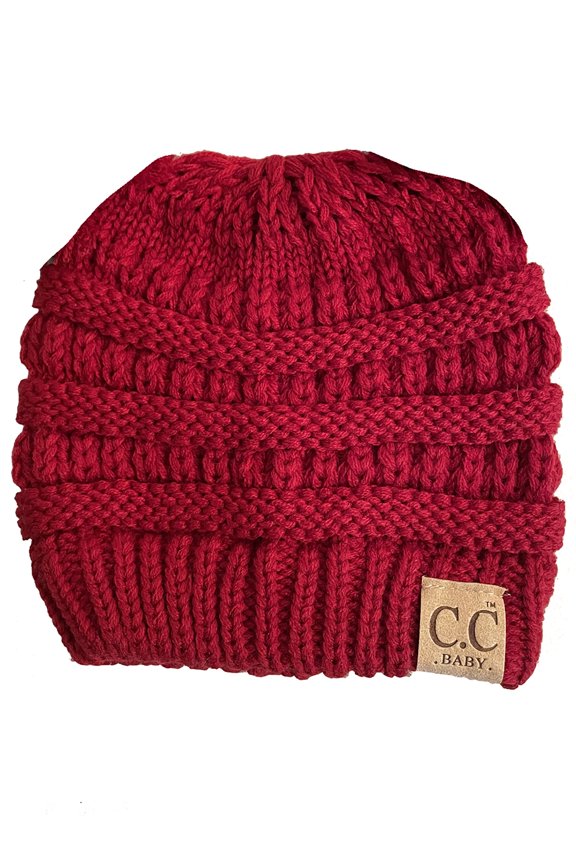 Exclusive Baby Solid Knit Beanie - Red