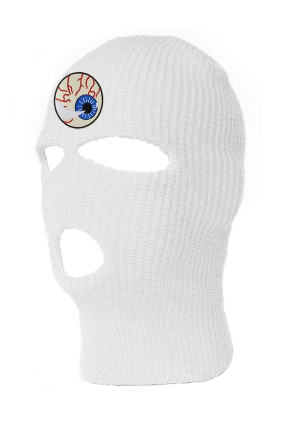 Eyeball 3-Hole Ski Mask - White