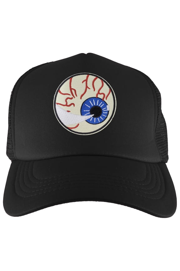 Eyeball Adjustable Trucker Hat - Black
