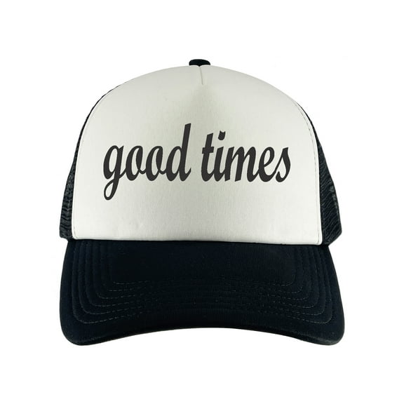 Gravity Threads Good Times Adjustable Trucker Hat - Black/White
