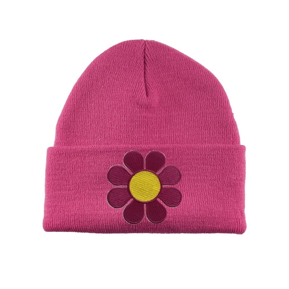Gravity Threads Groovy Flower Patch Cuffed Beanie - Hot Pink